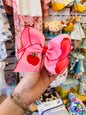 Embroidered Apple 🐊 clip bow
