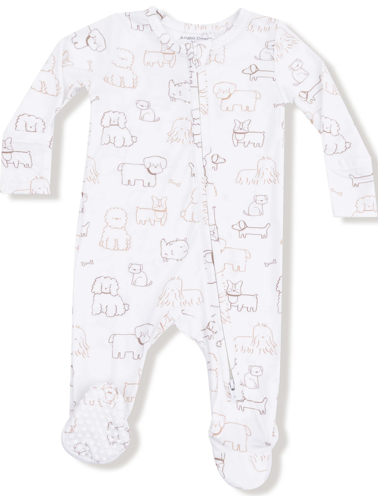 Neutral Pups 2 way zipper footie