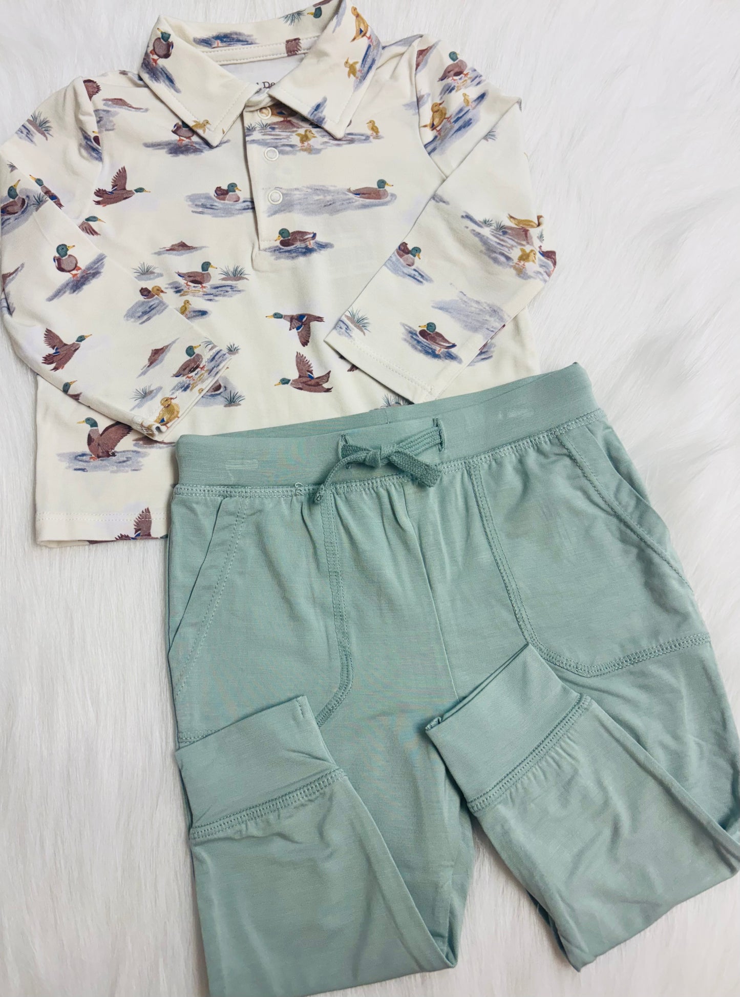 Migrating Mallards L/S polo shirt with bamboo jogger