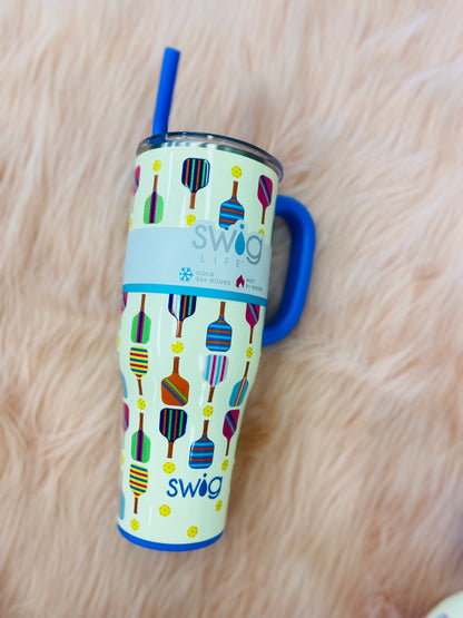 Pickle ball tumbler with straw