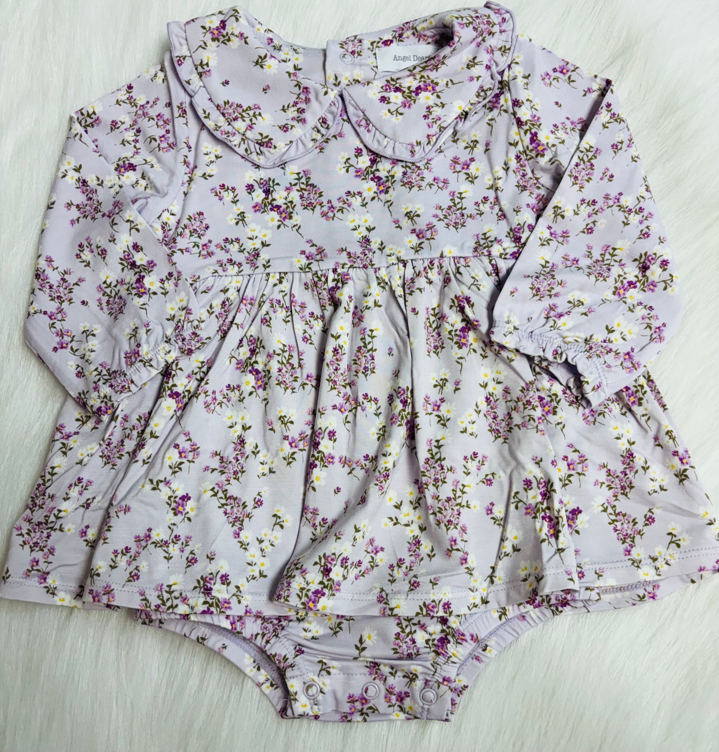 Sweet dreams Long Sleeve Peter Pan Ruffle Collar Bubble with Skirt