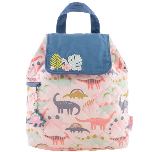 Quilted Backpack For Baby Pink Dino
