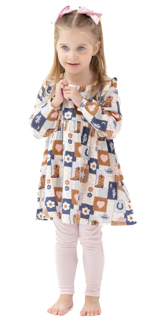 Patchwork Cowgirl Dress + Legging set