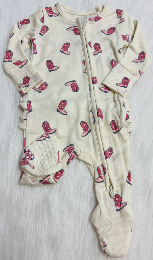 Petite Cowgirl Ruffle Footie