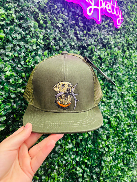 Boys Antler Dog Youth Hat properly Tied