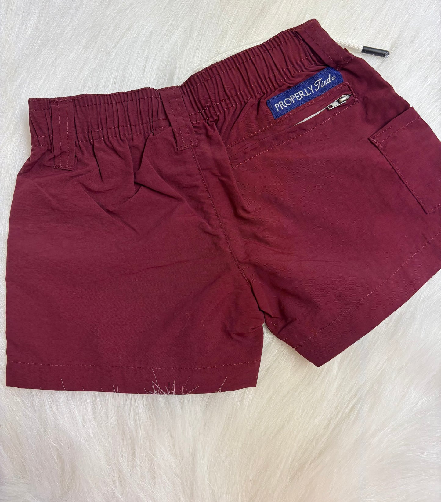 Boys mallard shorts maroon