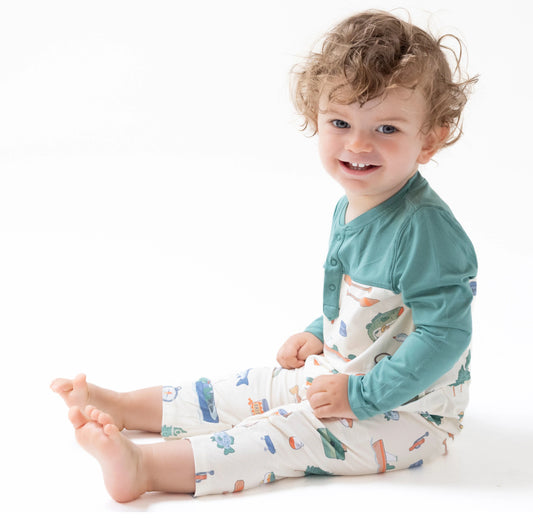 Fishing things - Romper W/ Contrast sleeves