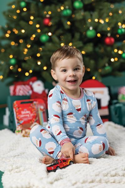 BLUE SANTA GLOW TODDLER PAJAMAS