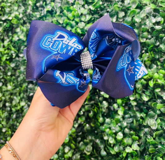 Blue Dallas cowboys bling bow
