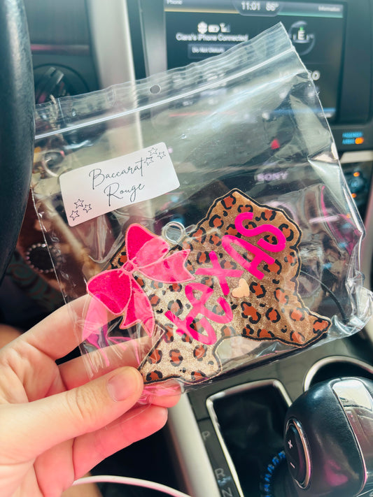 Pink Texas Car Freshie