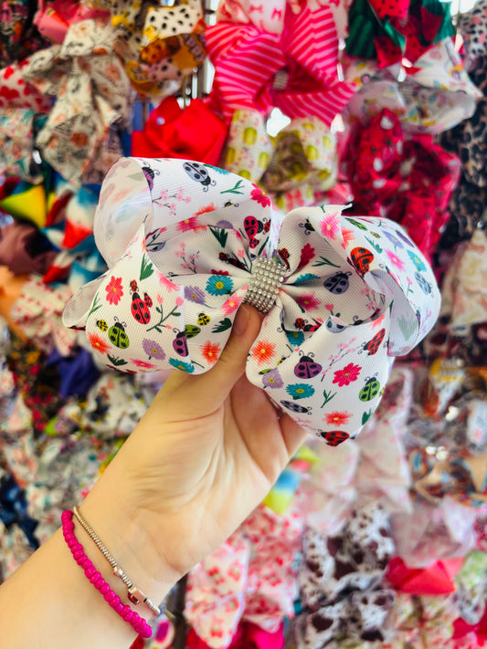 Ladybug bling bow