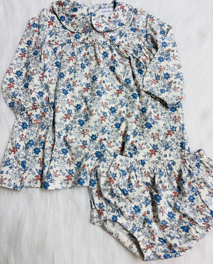 Country Girl Floral L/S Peter Pan collar dress + DC