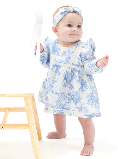 Dream Cottage Floral Blue Dress