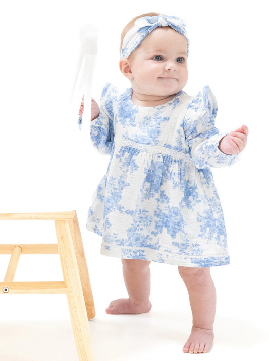 Dream Cottage Floral Blue Dress