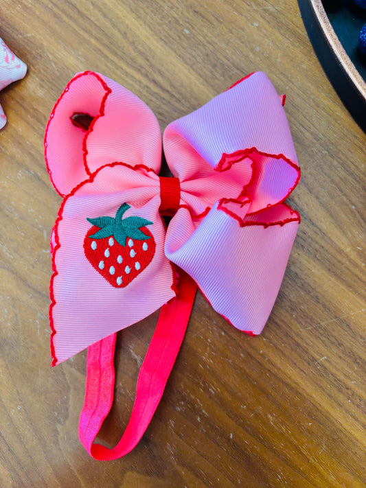 Strawberry bow/headband