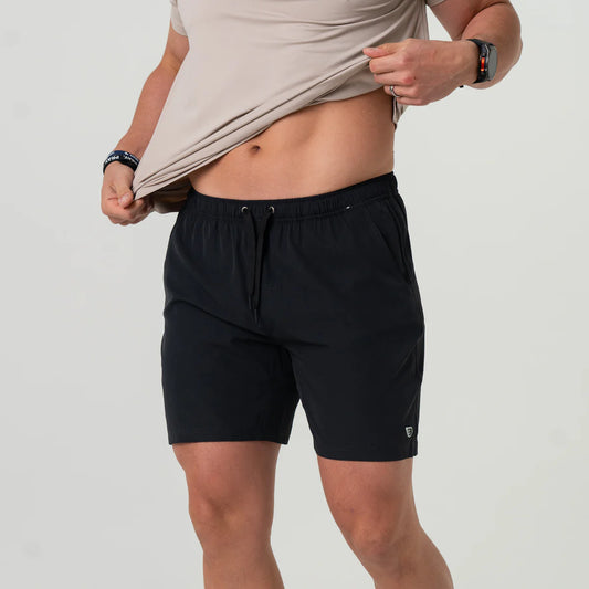Athletic Short - Heather Black - Retro Duck Camo Liner- Burlebo