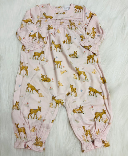 Little fawn smocked L/S Romper