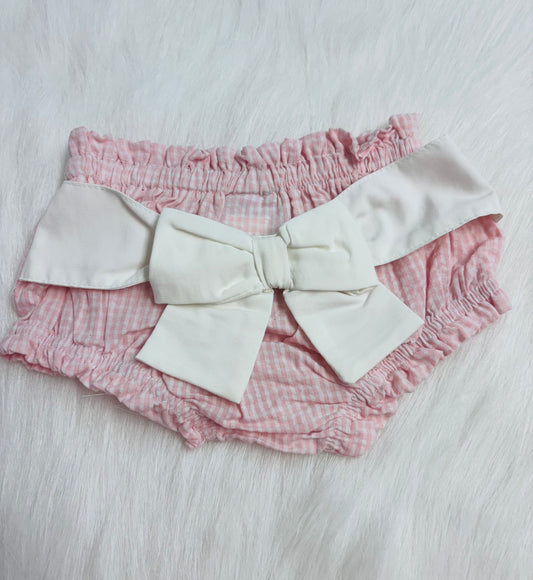 Gingham Bow striped Diaper cover