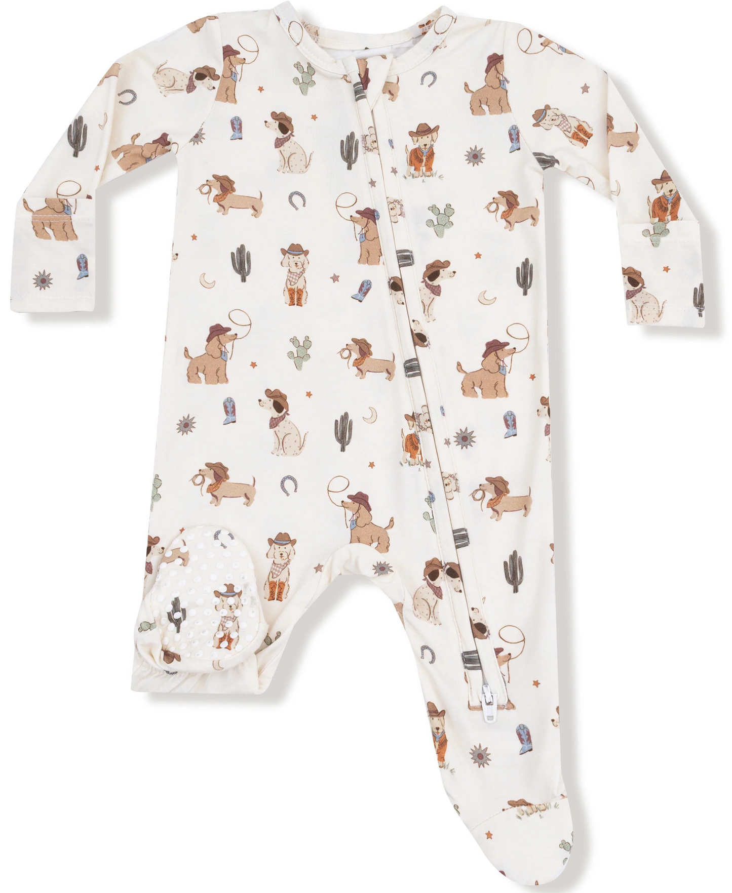 Cowboy dogs - 2 way footie zipper