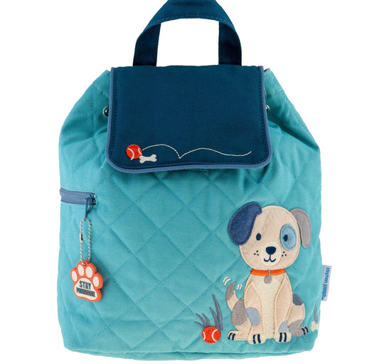 Quilted Backpack For Baby Blue Dogs