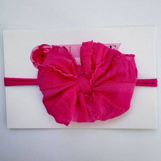 Hot pink mini ruffled headband